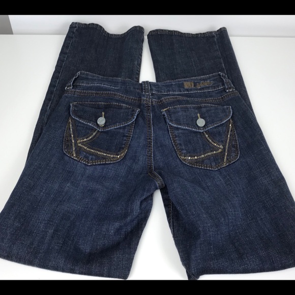 Kut From The Kloth Woman's Blue Jeans Size 2 Back Flap Pockets Embroidered - Picture 2 of 6